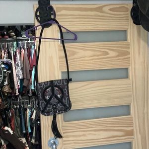 Ed Hardy Black and Gray Shoulder Bag